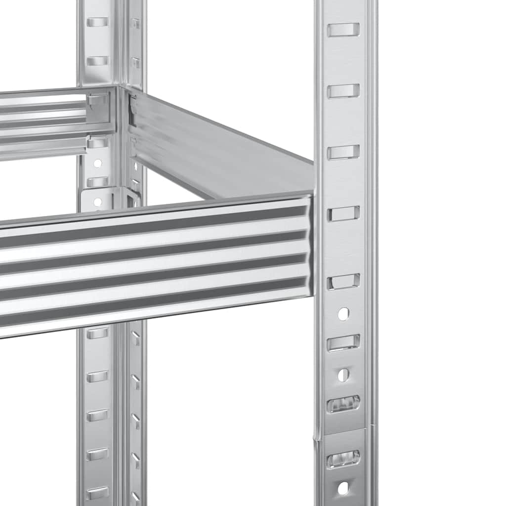 3-kerroksiset rengashyllyt 2 kpl hopea 110x40x200 cm teräs