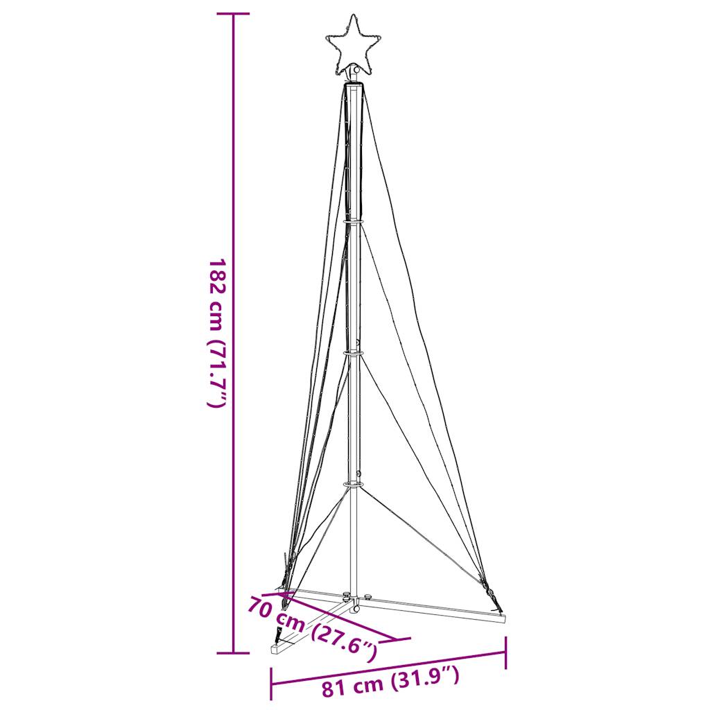 joulukuusenvalo 363 LEDiä Lämmin valkoinen 182 cm