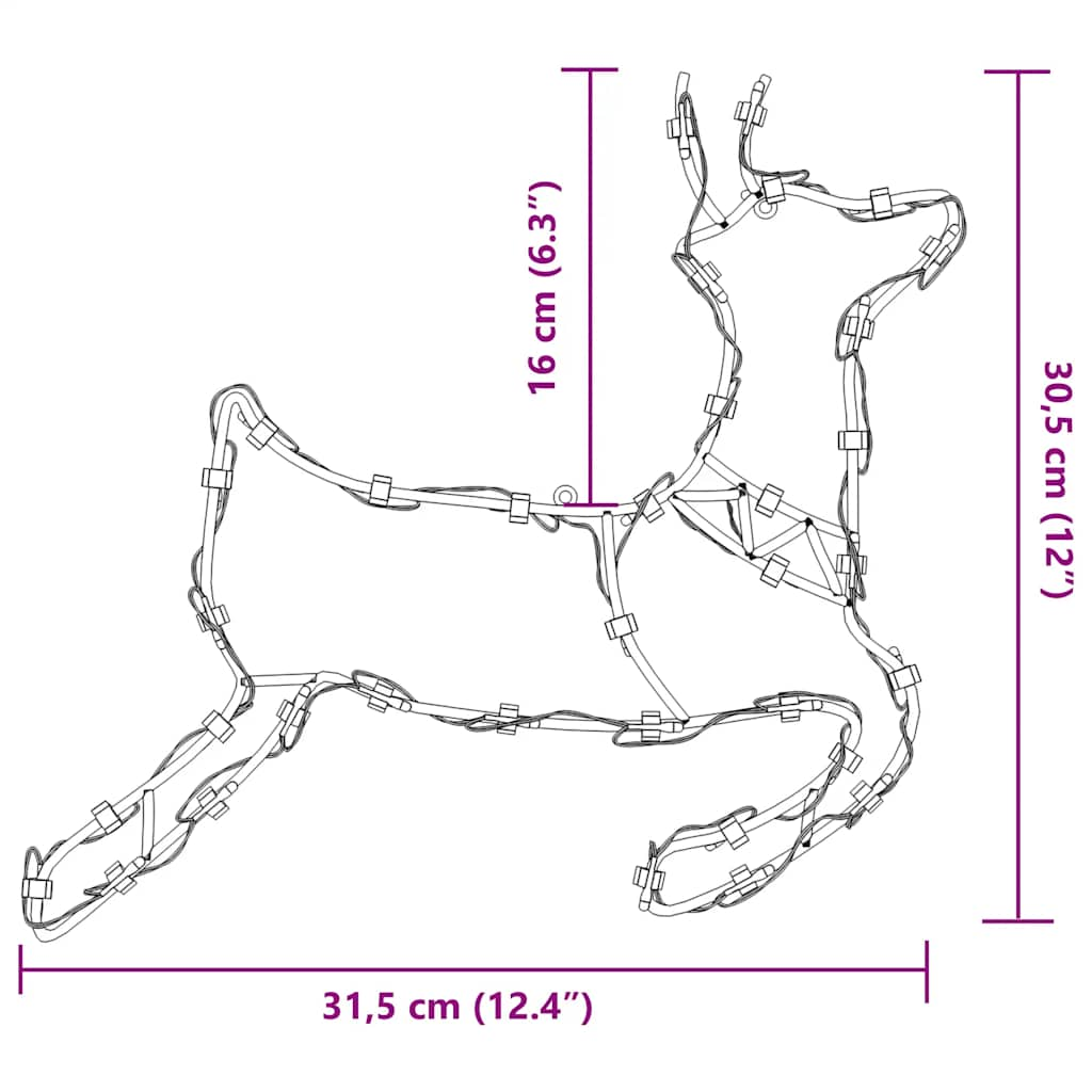 Jouluvalot Poro Silhouette 2 kpl 35 LEDiä Lämmin valkoinen