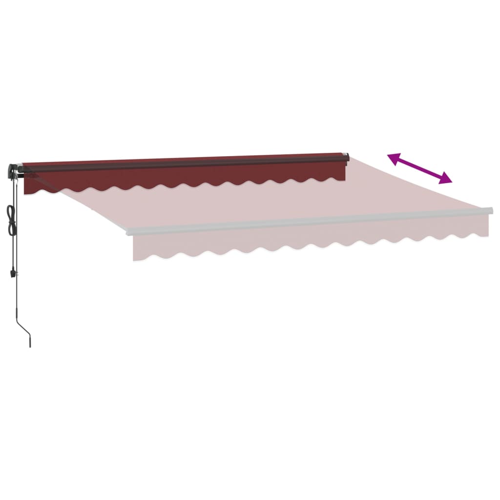 Automaattimarkiisi LEDit viininpunainen 350x250 cm