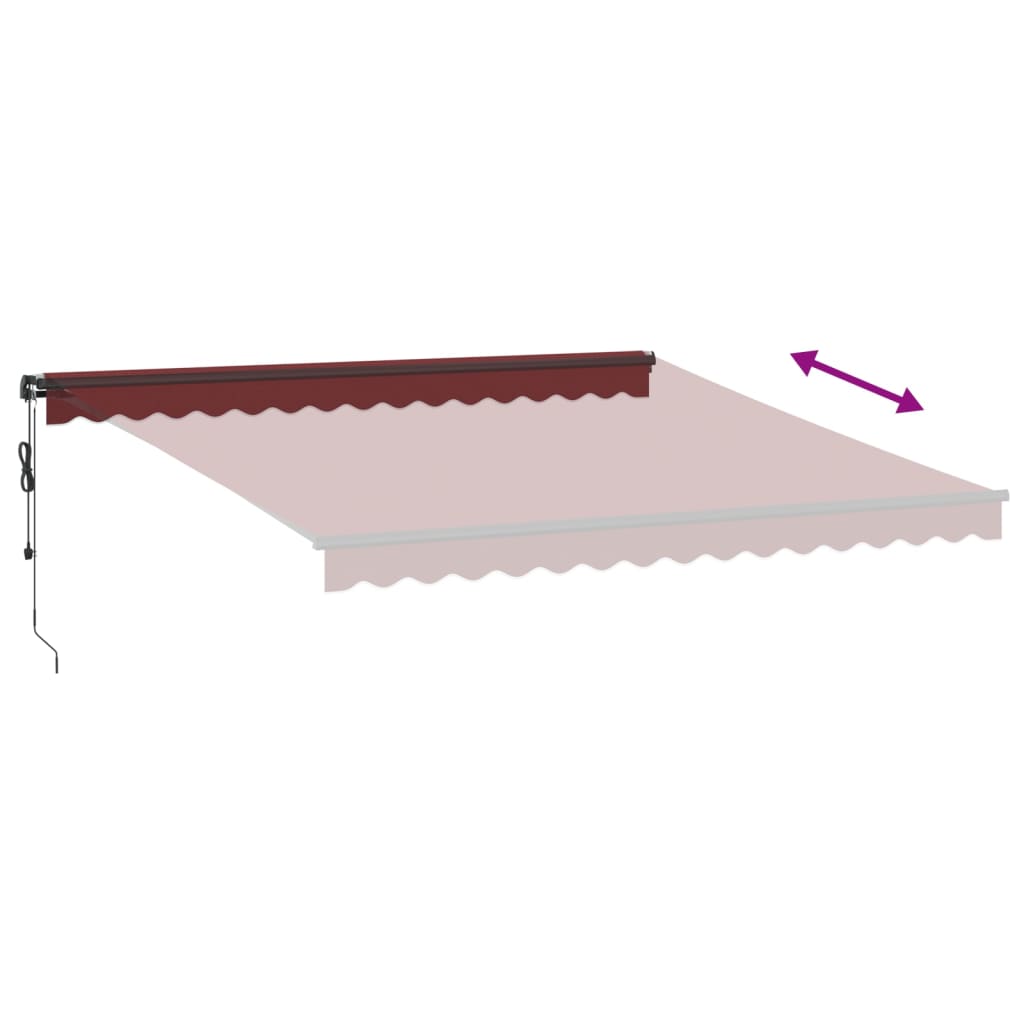 Automaattimarkiisi LEDit viininpunainen 400x300 cm