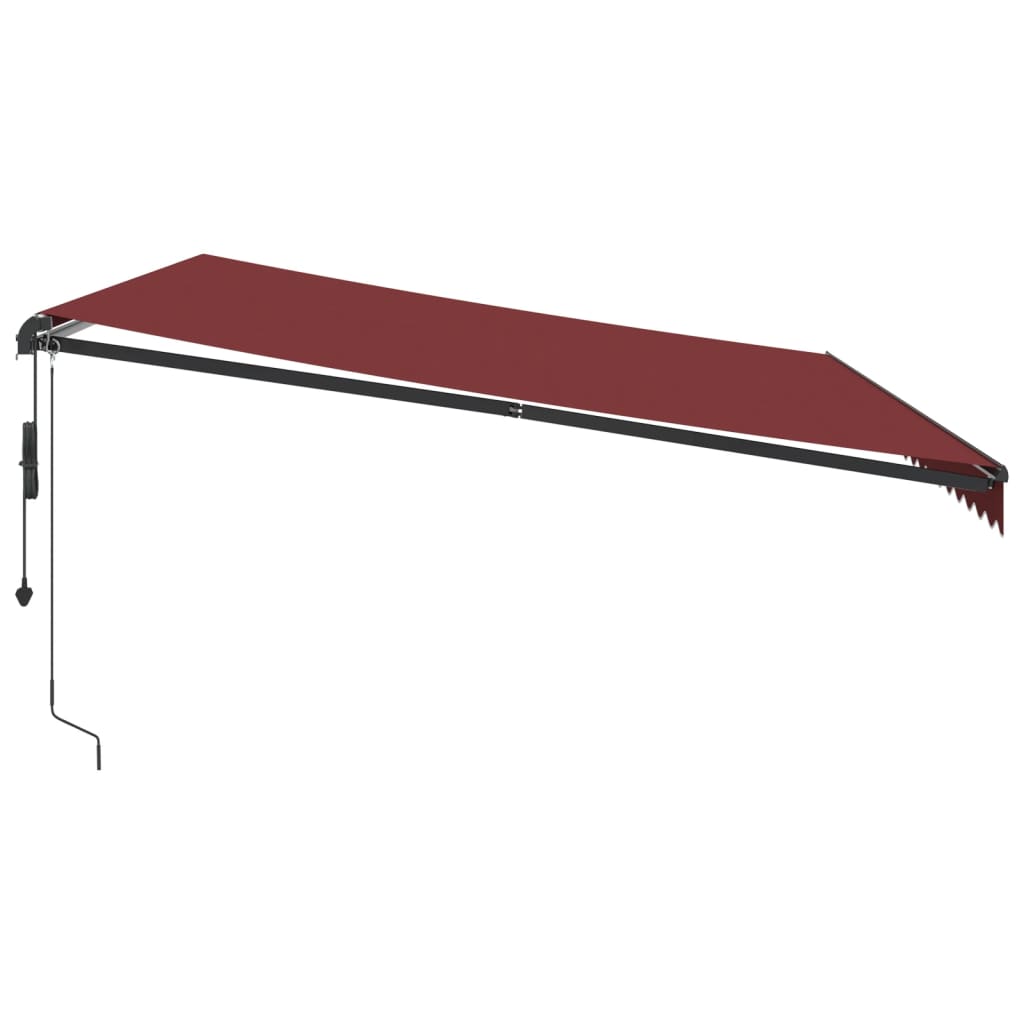 Automatic awning LEDs burgundy 500x300 cm