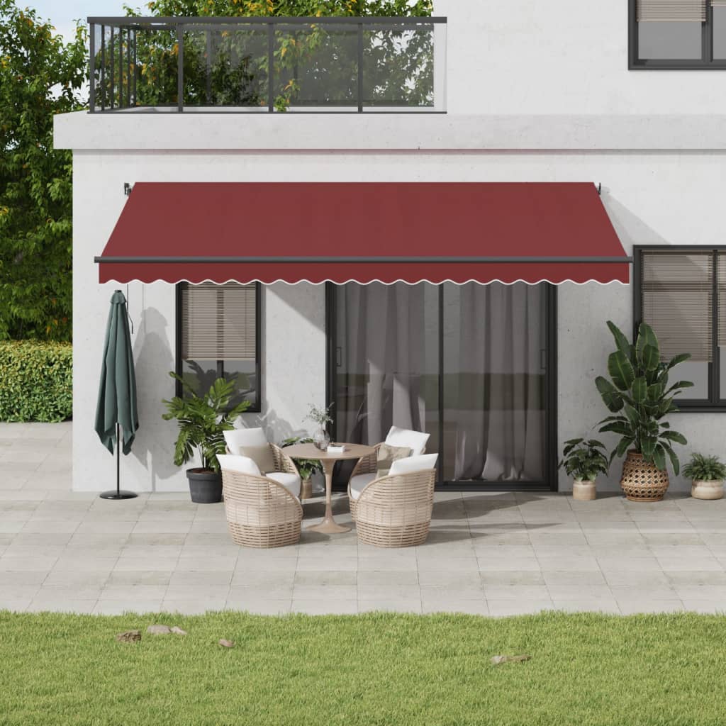 Automatic awning LEDs burgundy 500x300 cm