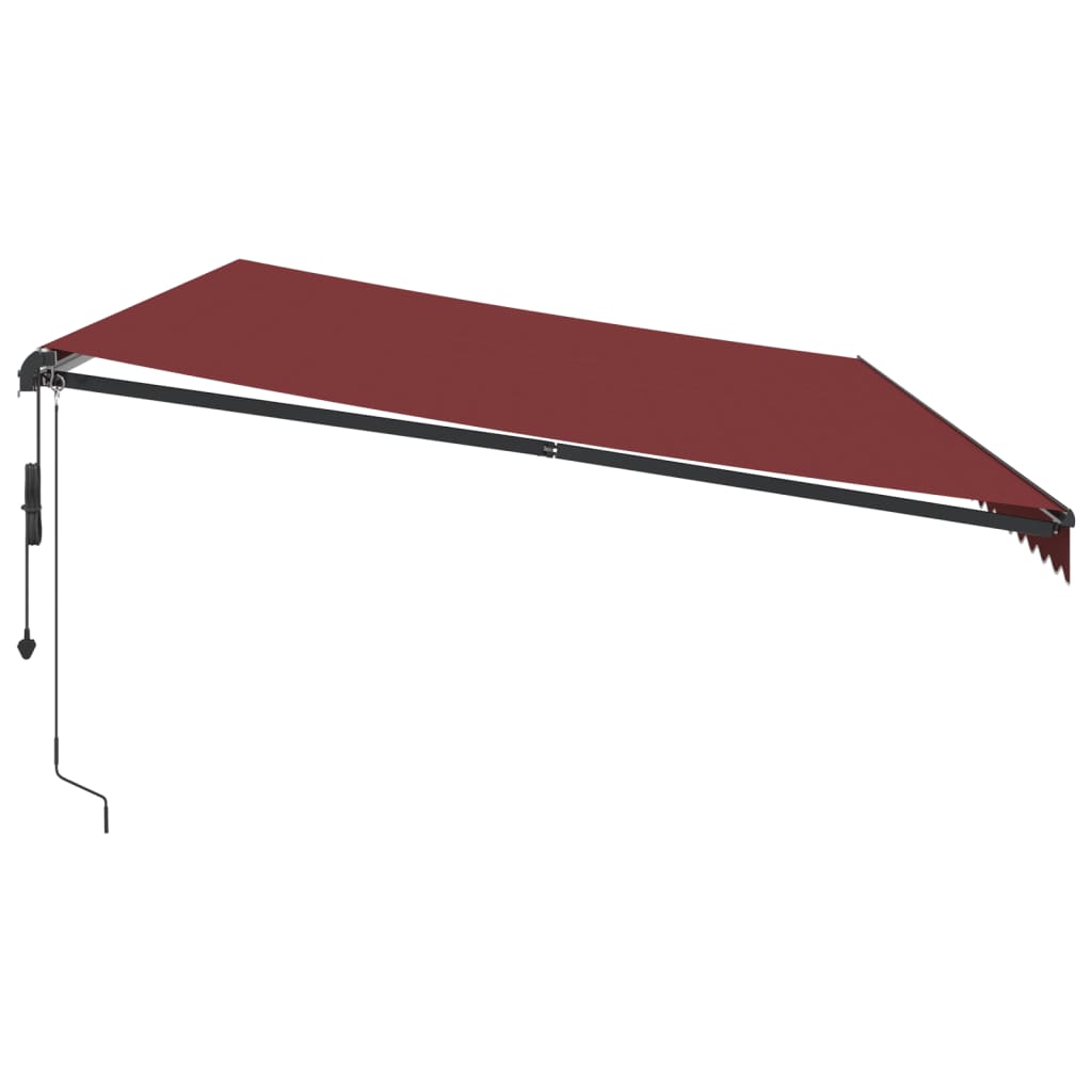 Automatic awning LEDs burgundy 600x300 cm