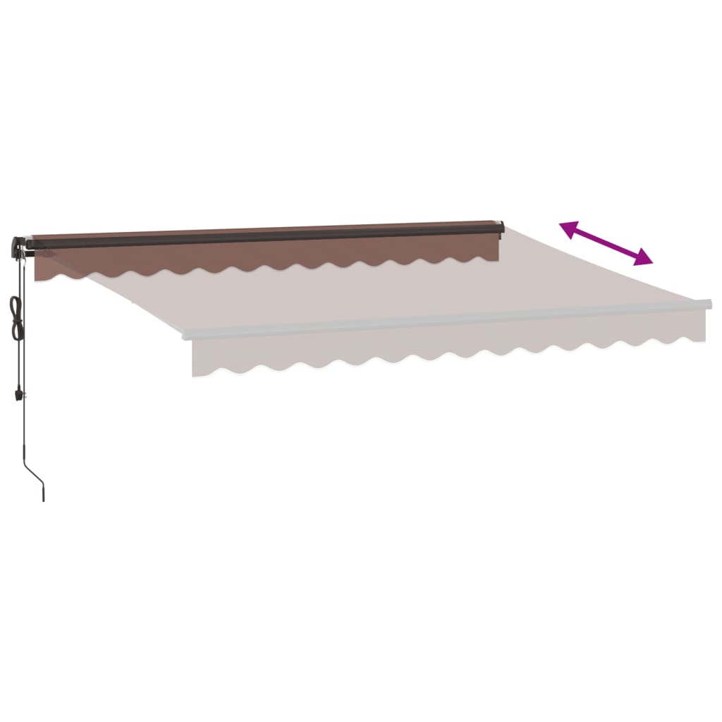 Automaattimarkiisi LEDit ruskea 350x250 cm