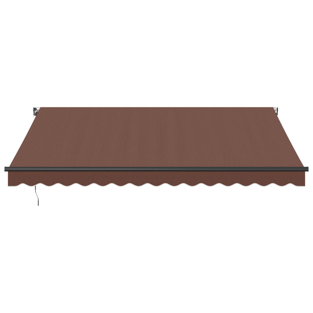 Manually retractable awning with LEDs, brown, 400x300 cm