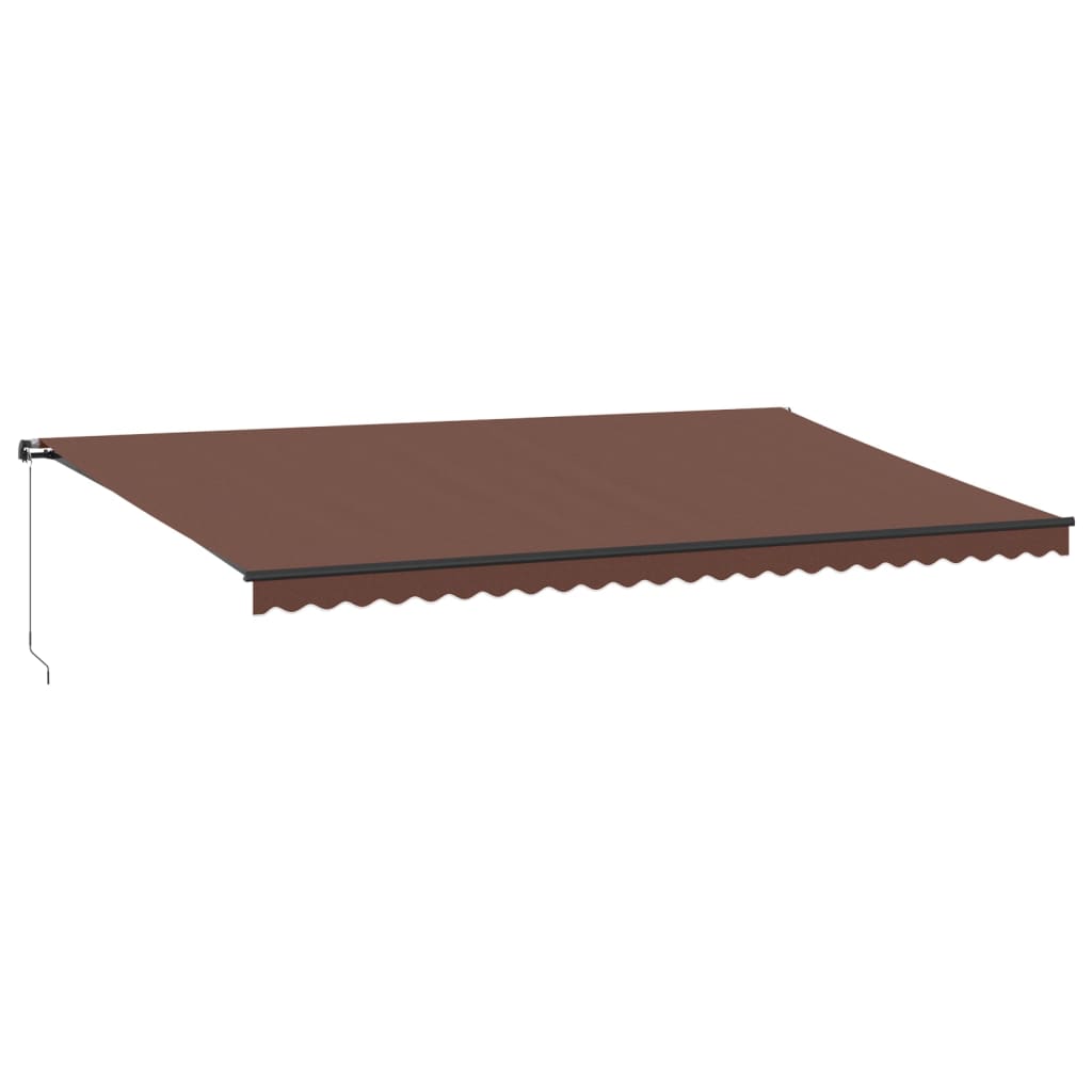 Manually retractable awning with LEDs, brown, 600x300 cm