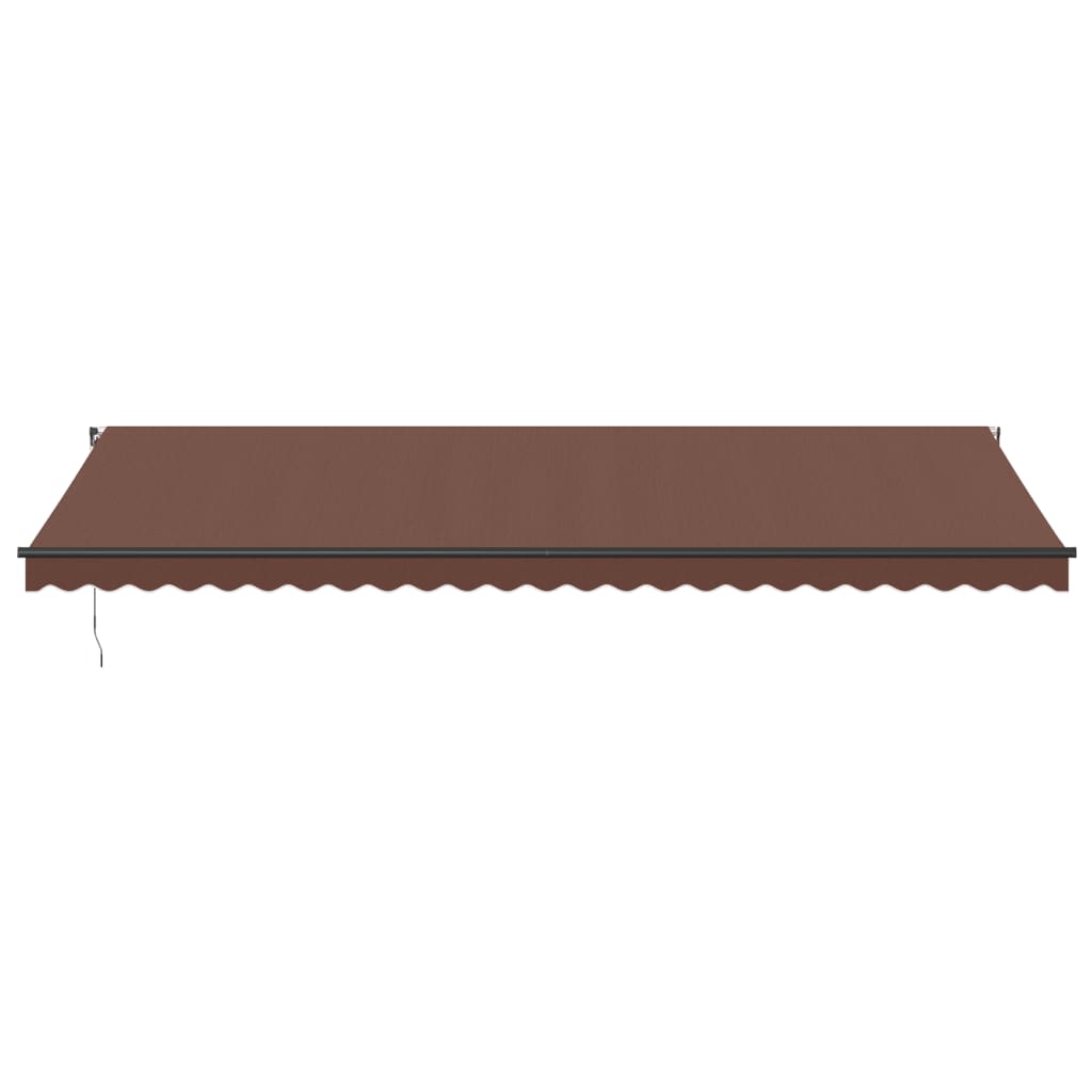 Manually retractable awning with LEDs, brown, 600x300 cm