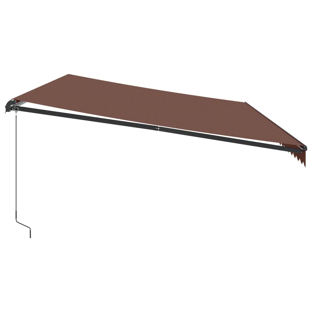 Manually retractable awning with LEDs, brown, 600x300 cm