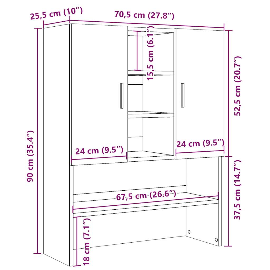 Pesukonekaappi käsityöläinen tammi 70,5x25,5x90 cm