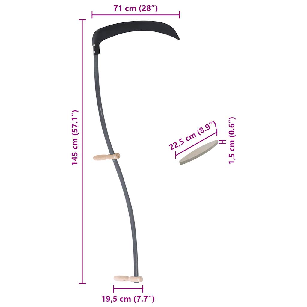 Viikate hiomakivellä 145 cm