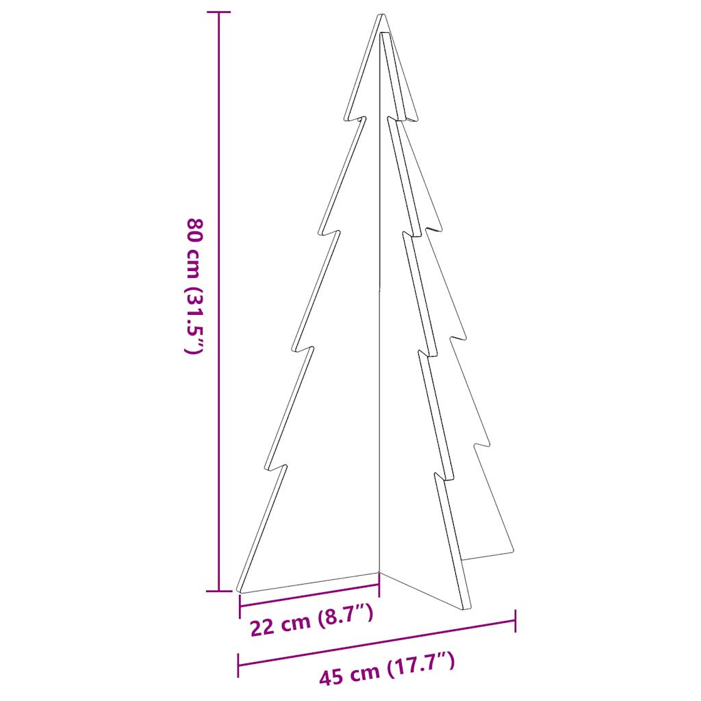 Puinen koristejoulukuusi valkoinen 80 cm täysi mänty