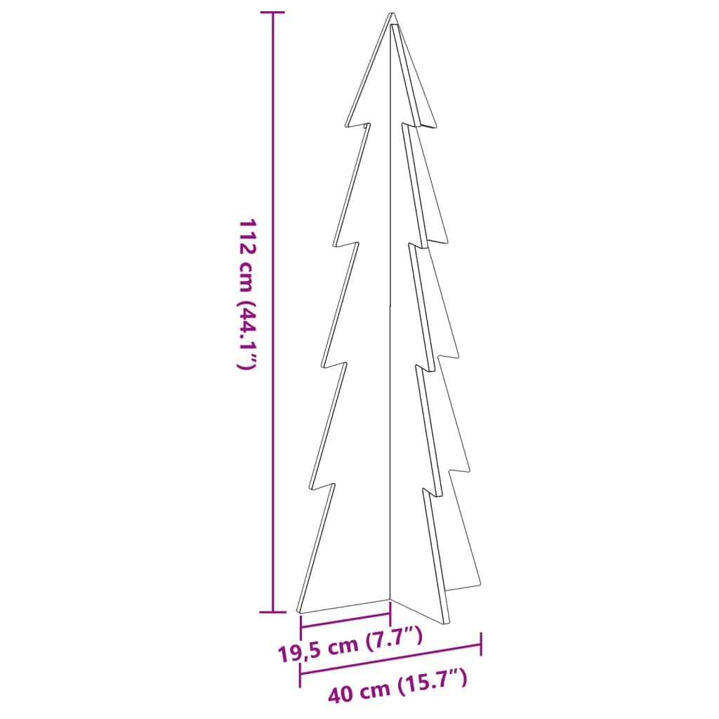 Puinen joulukuusi koriste 112 cm täysi mänty