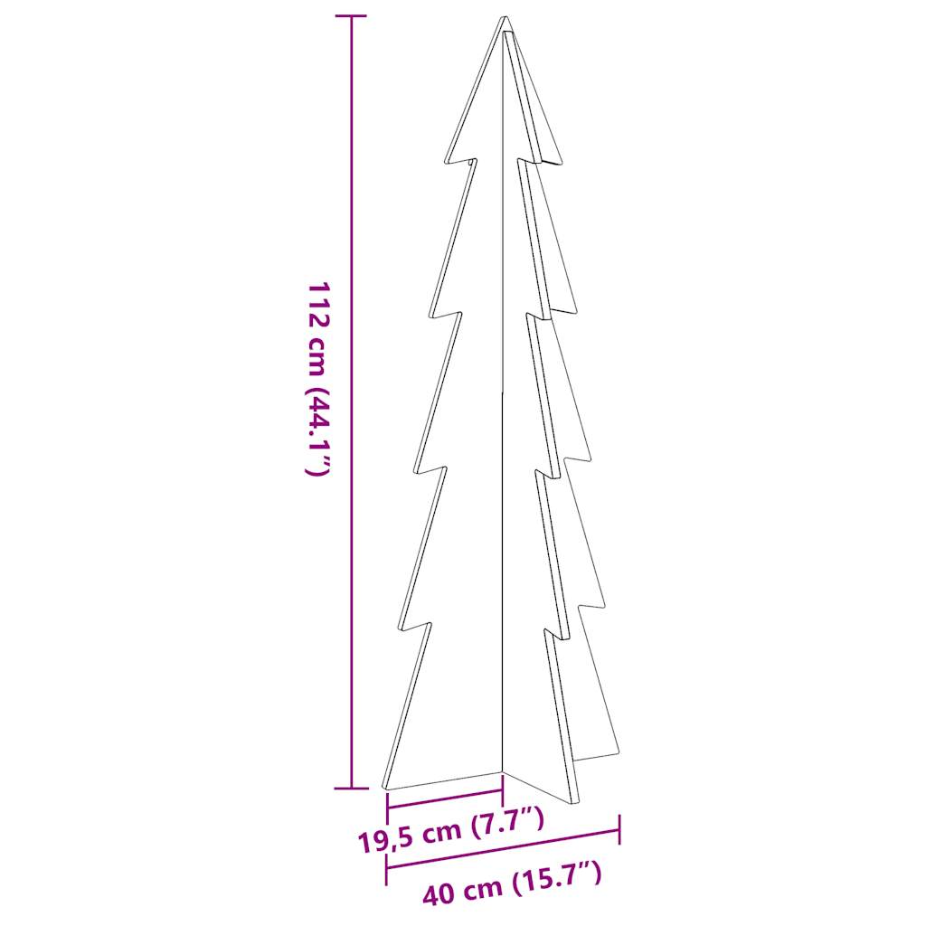 Puinen koristejoulukuusi valkoinen 112 cm täysi mänty