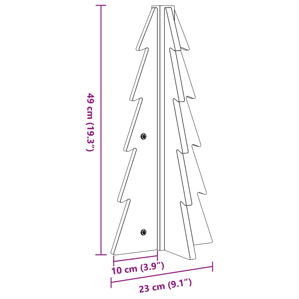 Puinen koristejoulukuusi 49 cm täysi mänty