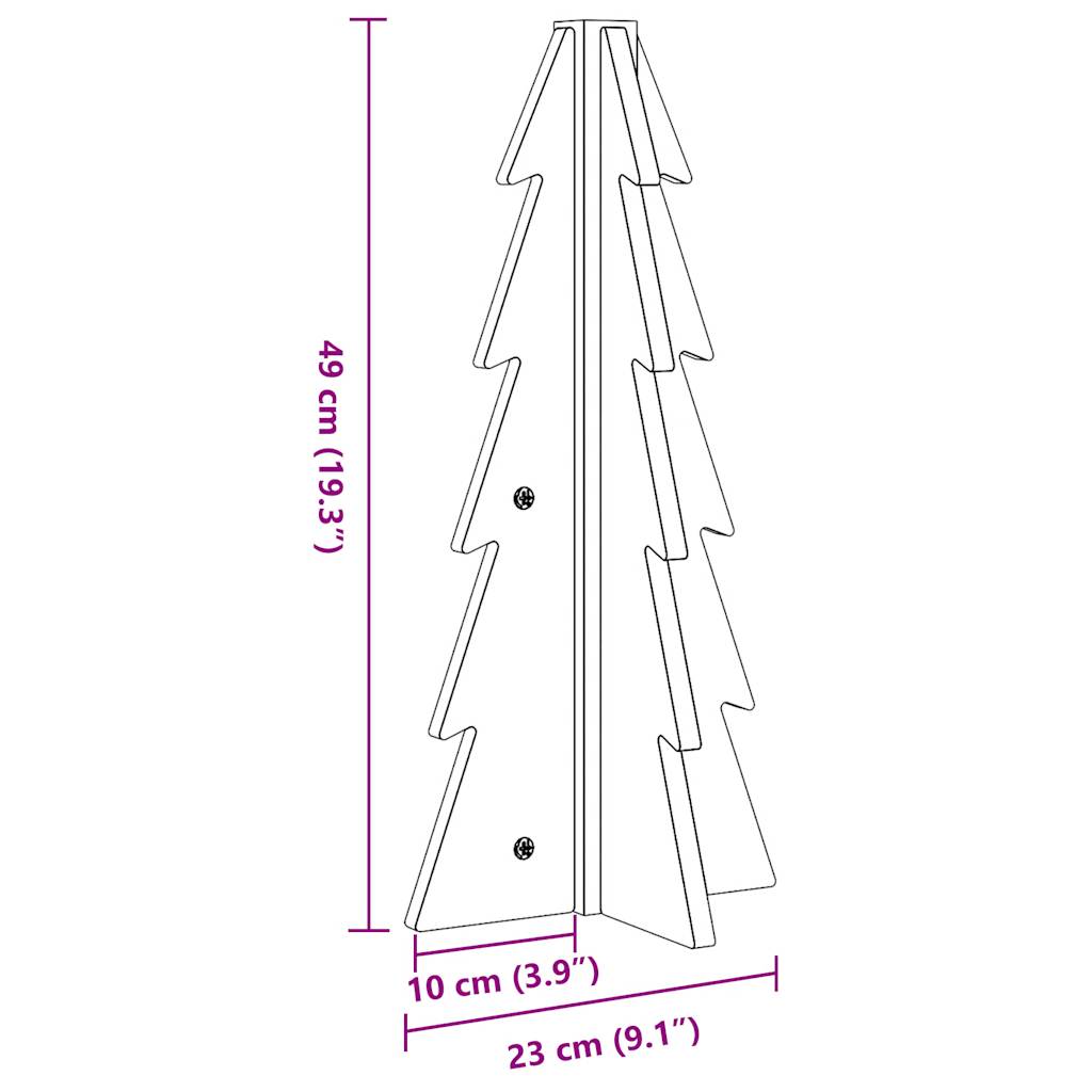 Puinen koristejoulukuusi valkoinen 49 cm täysi mänty