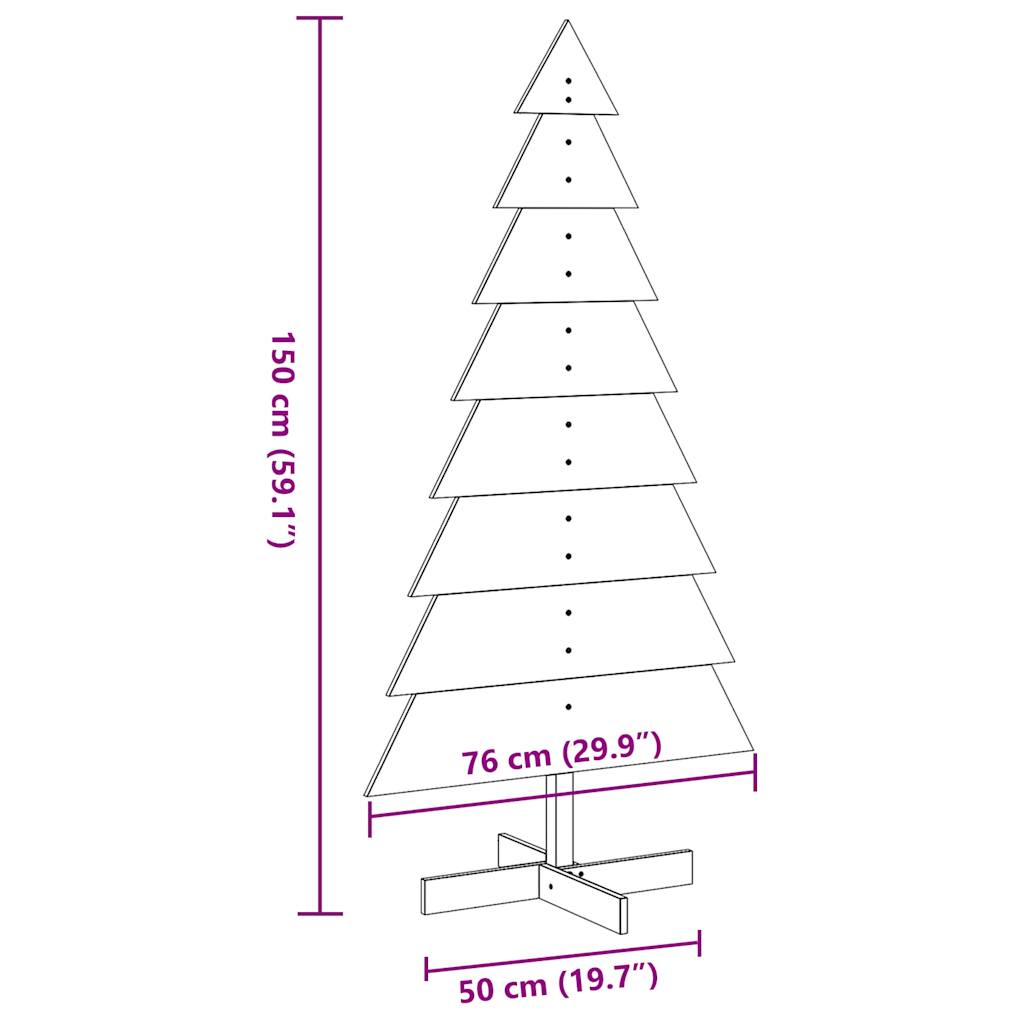 Puinen koristejoulukuusi valkoinen 150 cm täysi mänty