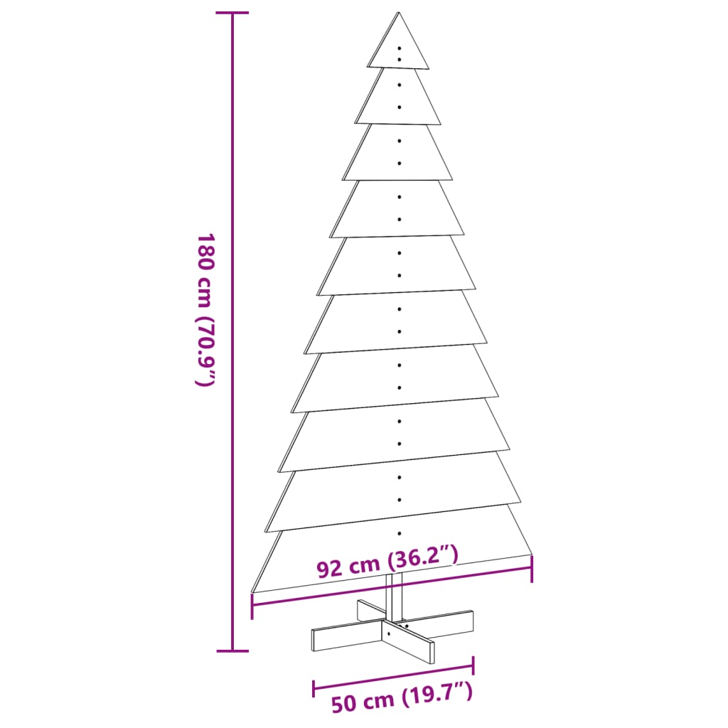 Puinen joulukuusi koriste 180 cm täysi mänty