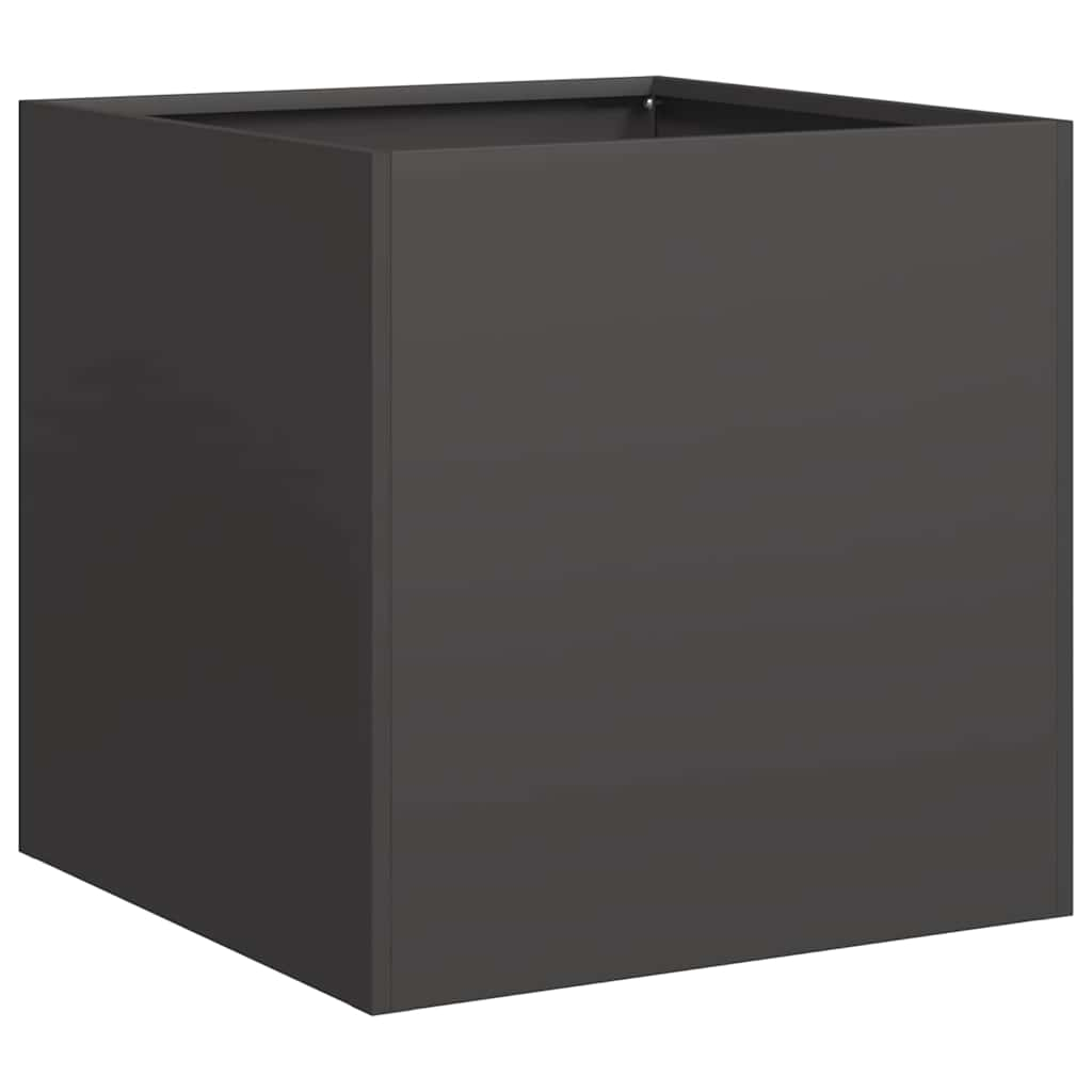 Flower box black 40x40x40 cm cold rolled steel