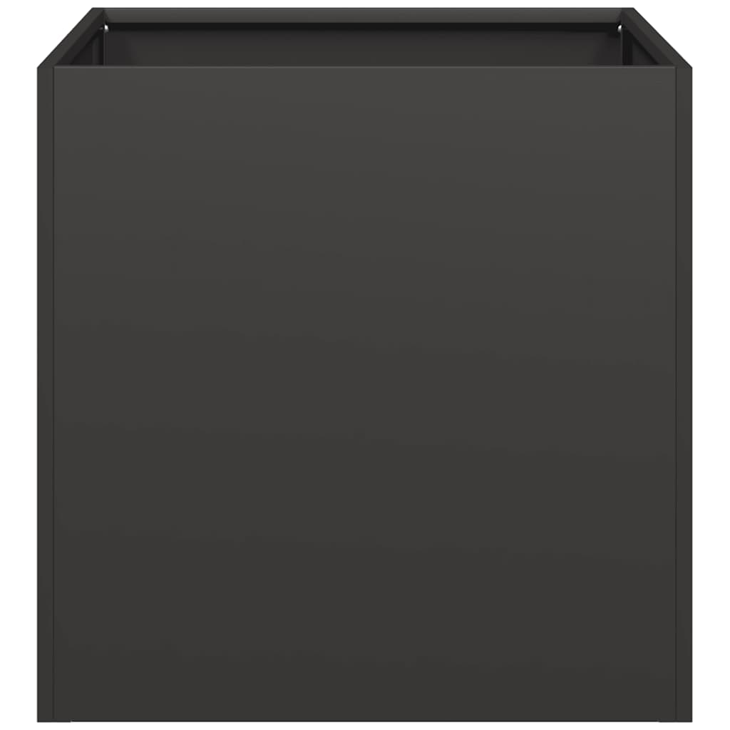 Flower box black 40x40x40 cm cold rolled steel