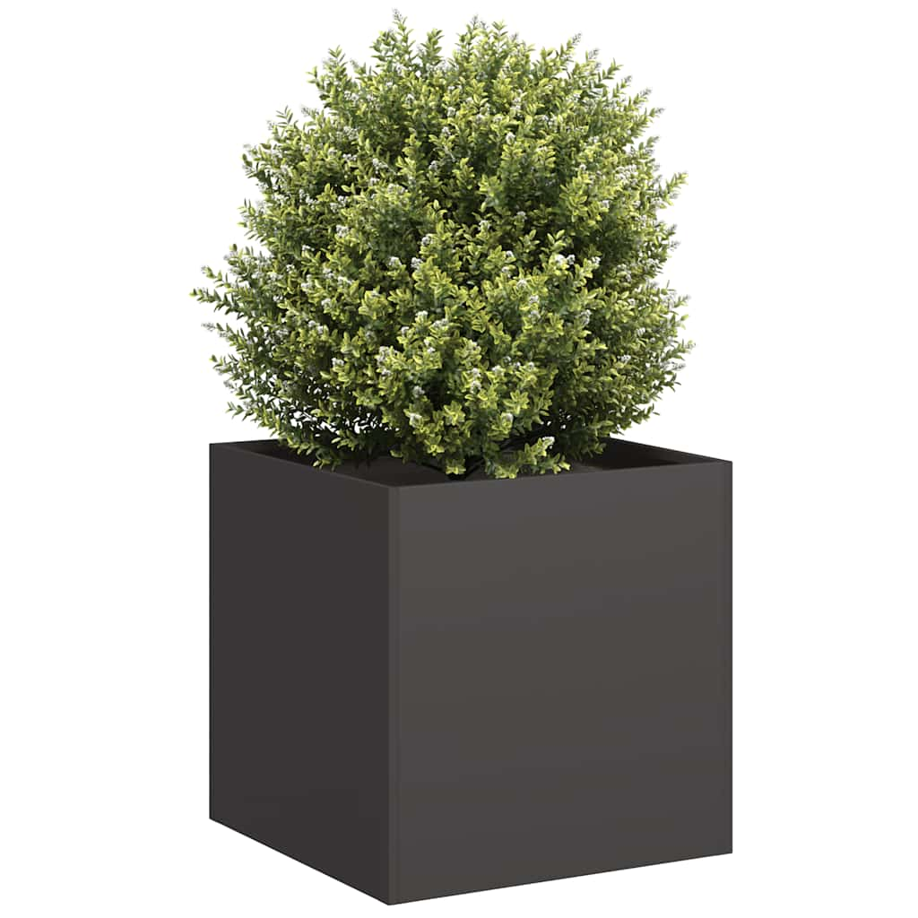 Flower box black 40x40x40 cm cold rolled steel