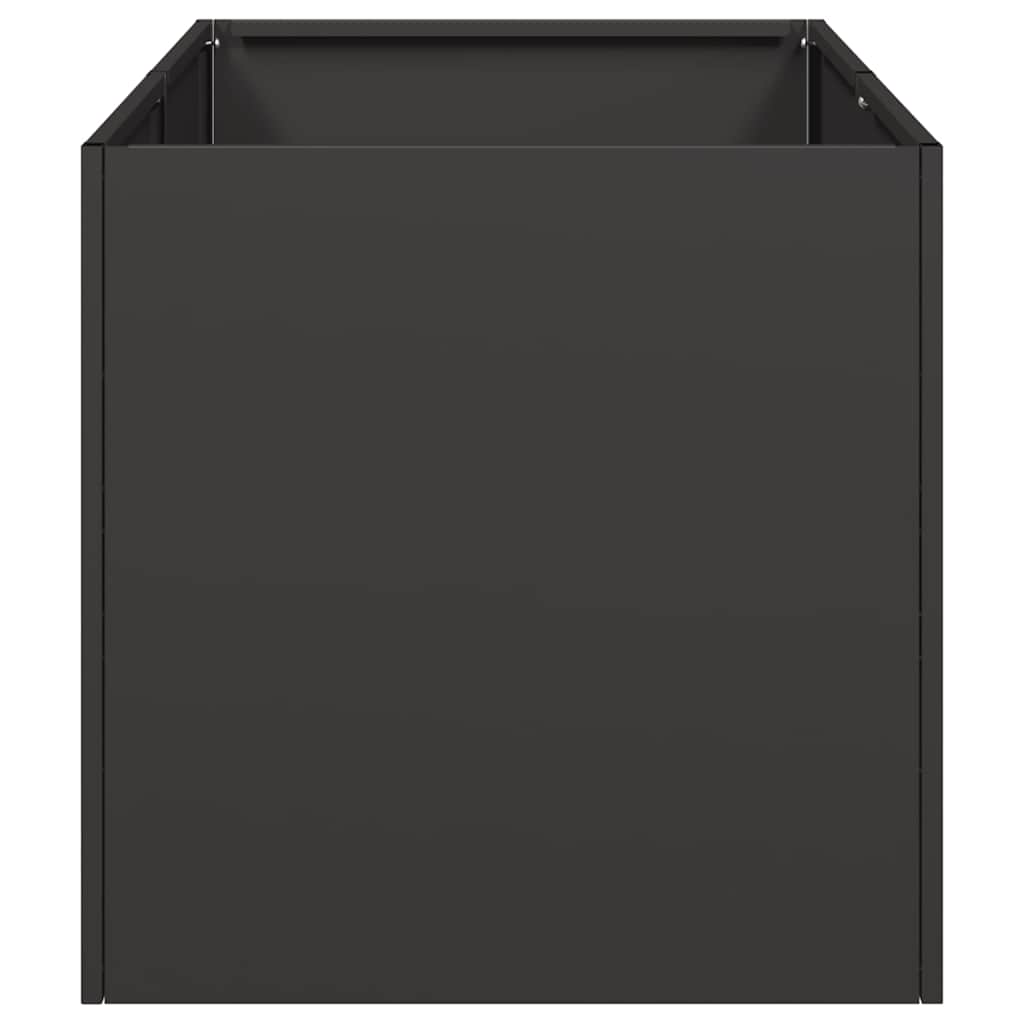 Flower box black 40x80x40 cm cold rolled steel