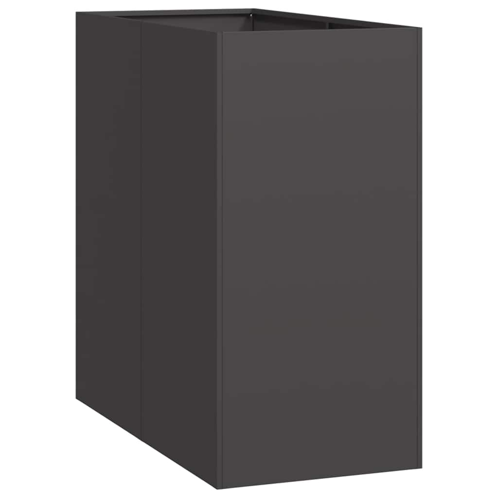 Flower box black 40x80x80 cm steel