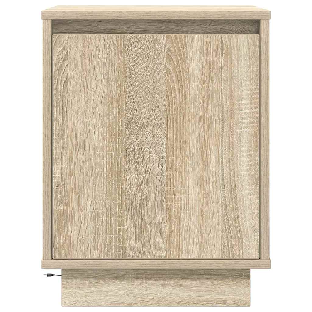 Yöpöytäkaapit LED-valoilla 2 kpl Sonoma Oak 38x34x50 cm