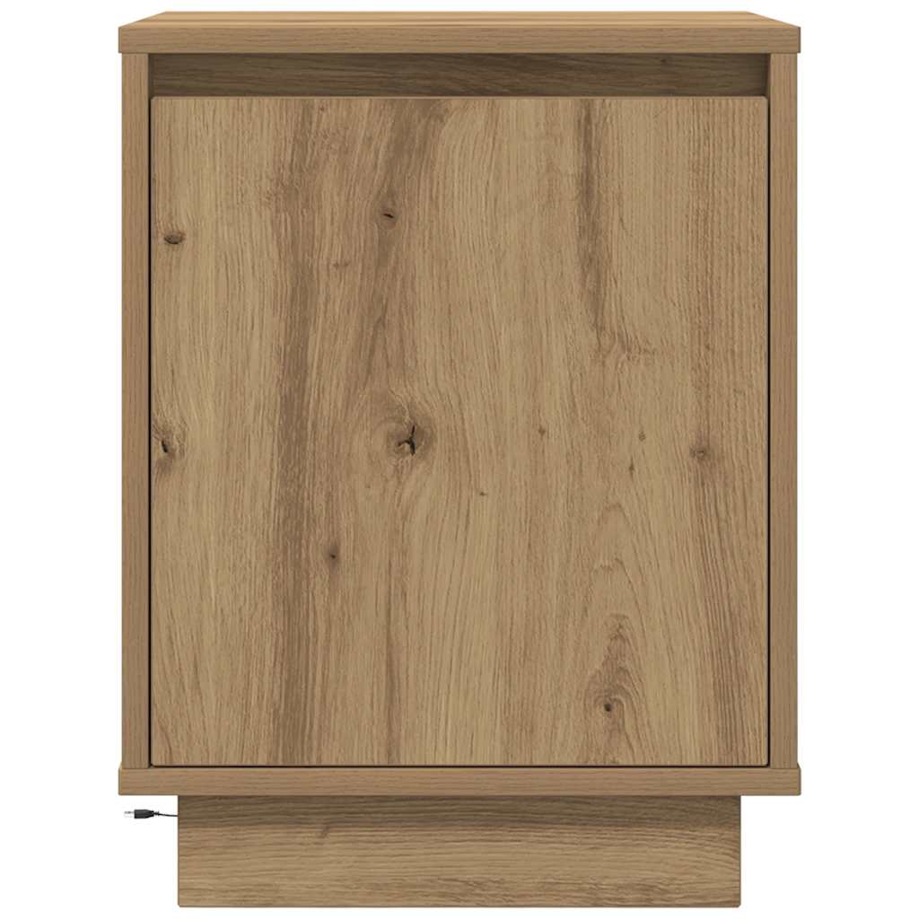 Yöpöytäkaapit LED-valoilla 2 kpl Artisan Oak 38x34x50 cm