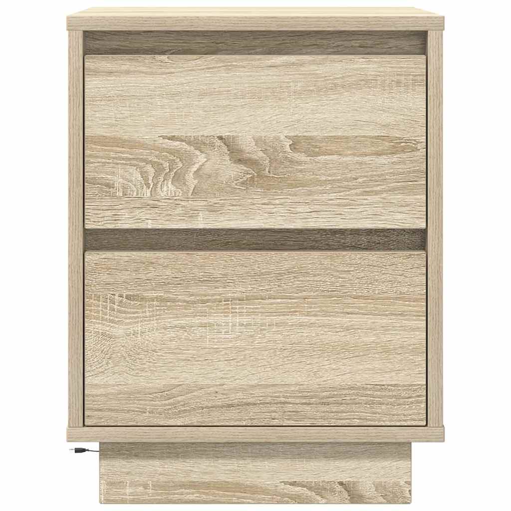 Yöpöytäkaapit LED-valoilla 2 kpl Sonoma Oak 38x34x50 cm