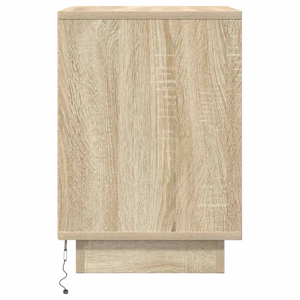 Yöpöytäkaapit LED-valoilla 2 kpl Sonoma Oak 38x34x50 cm