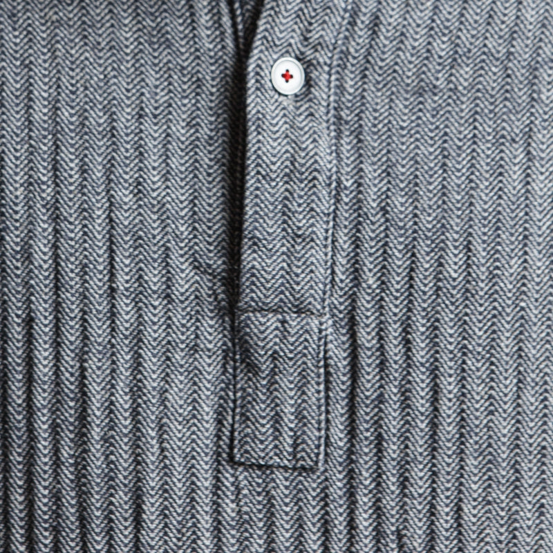 Linen Men's Dress - Black/Gray Fishbone