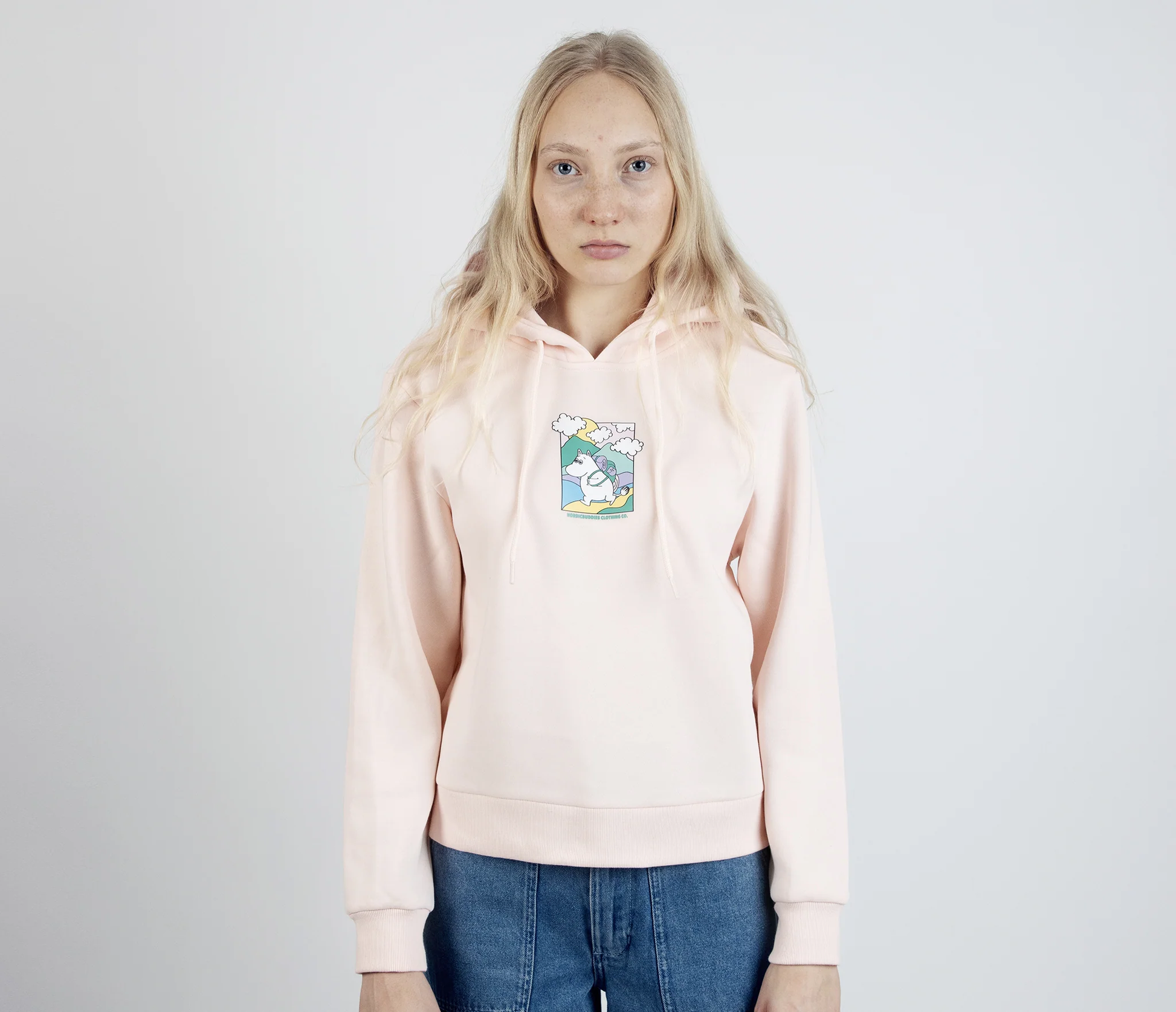 Moomintroll's Adventure Hoodie Ladies - Light Pink