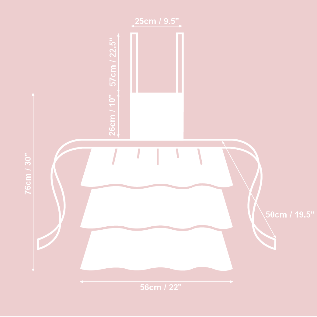 Ladies Apron with Ruffles - Lemon Linen