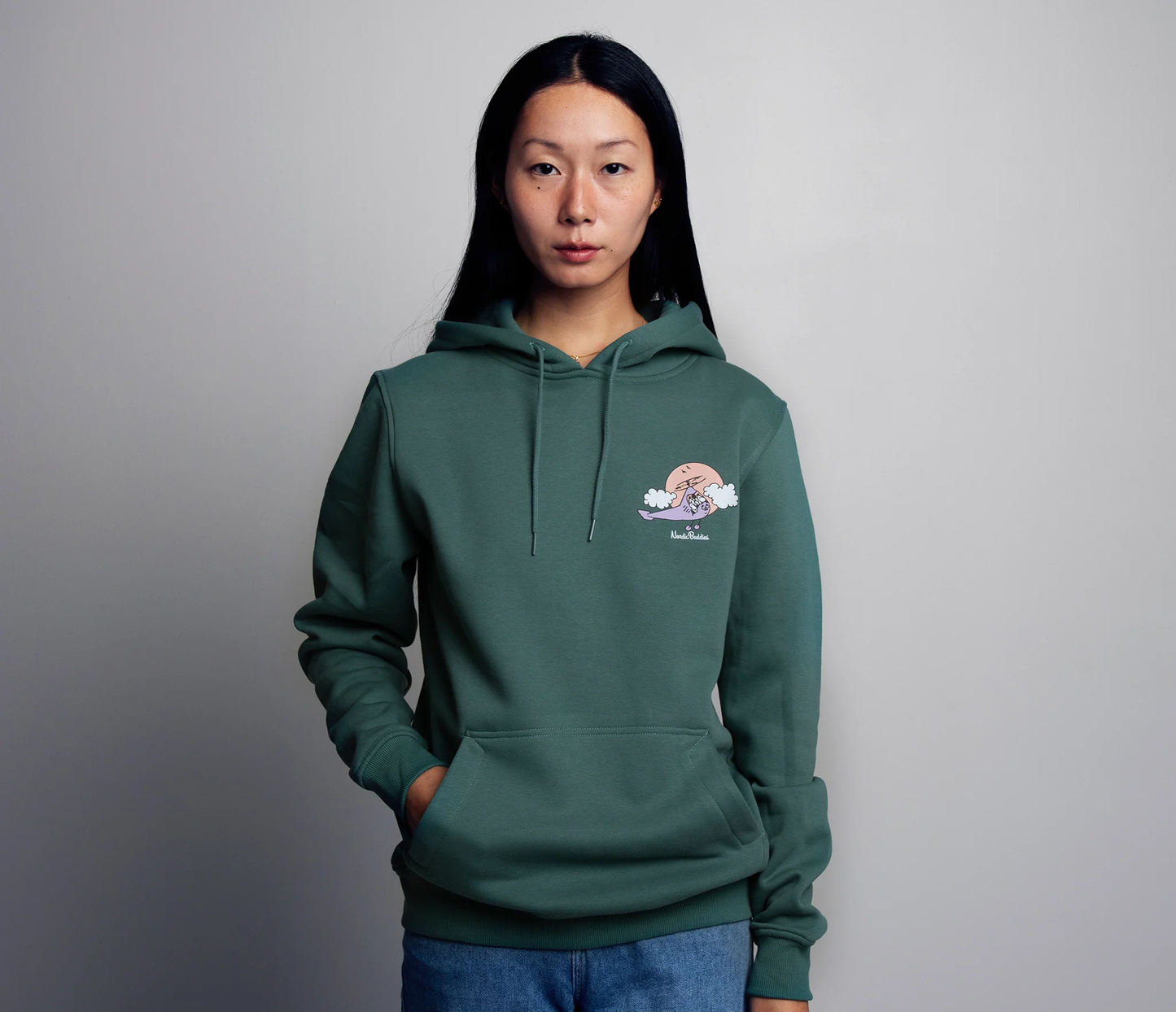 Organic Premium Hoodie Moominhouse - Green