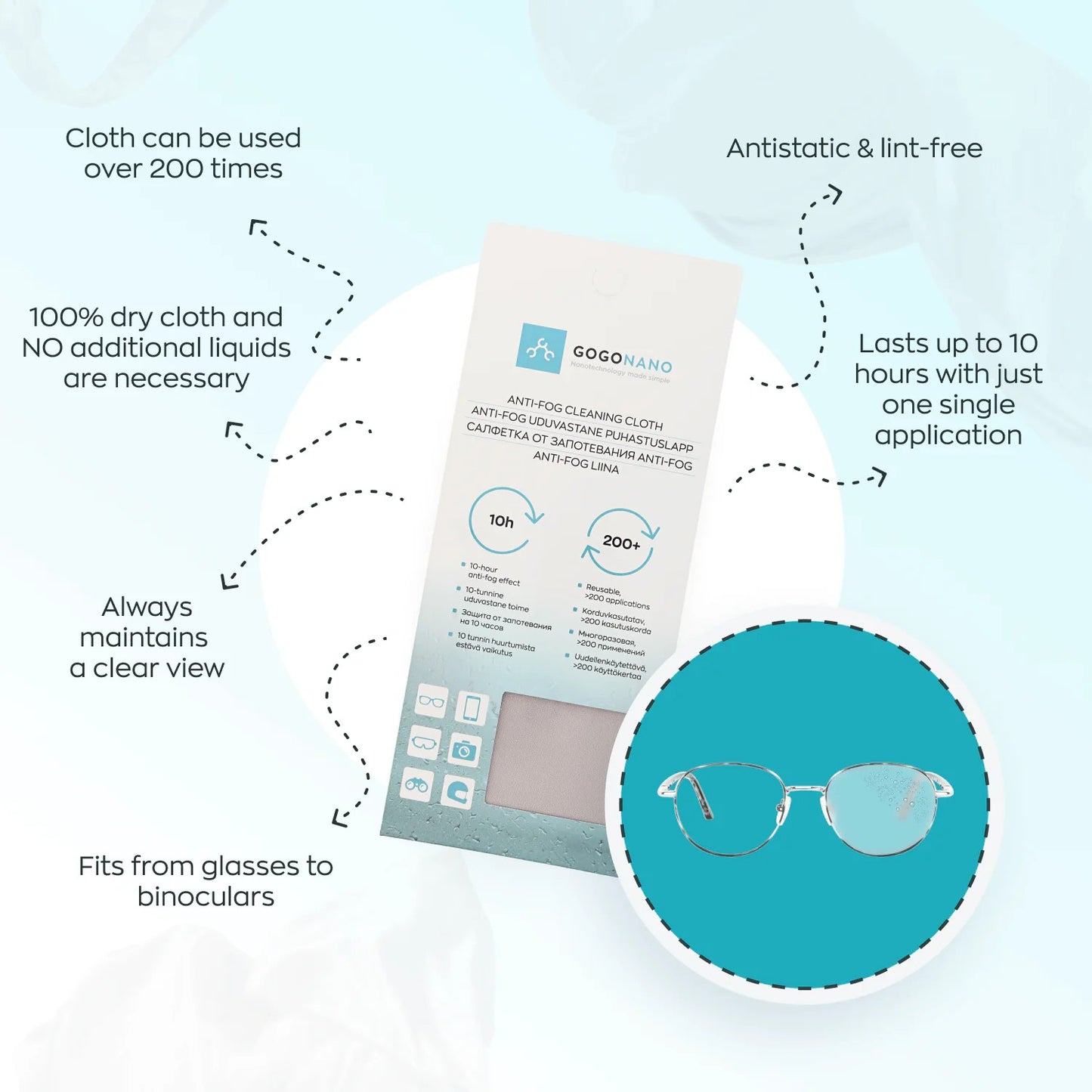 Anti-Fog Cleaning Cloth for Glasses