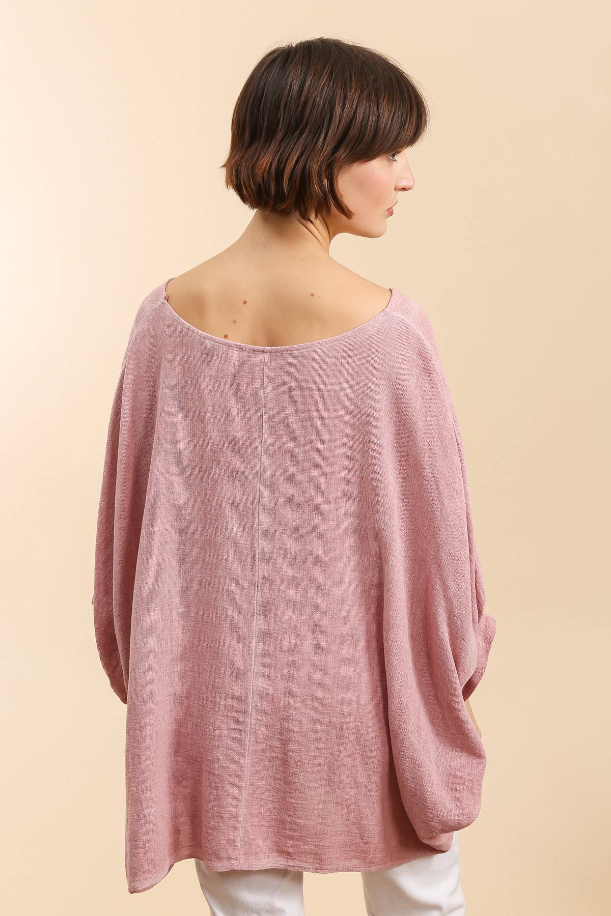 Ylisuuri pellavapaita – luonnonbeige, 100 % pellavaa, yksi koko (36–50)