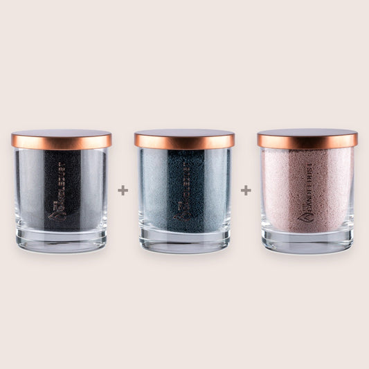 Classic Unscented Colour Trio, Black, Space Grey, Nude, 3 × 160g Candles