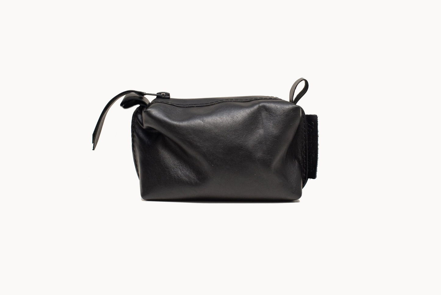 Leather Cosmetic Bag, Black - Small