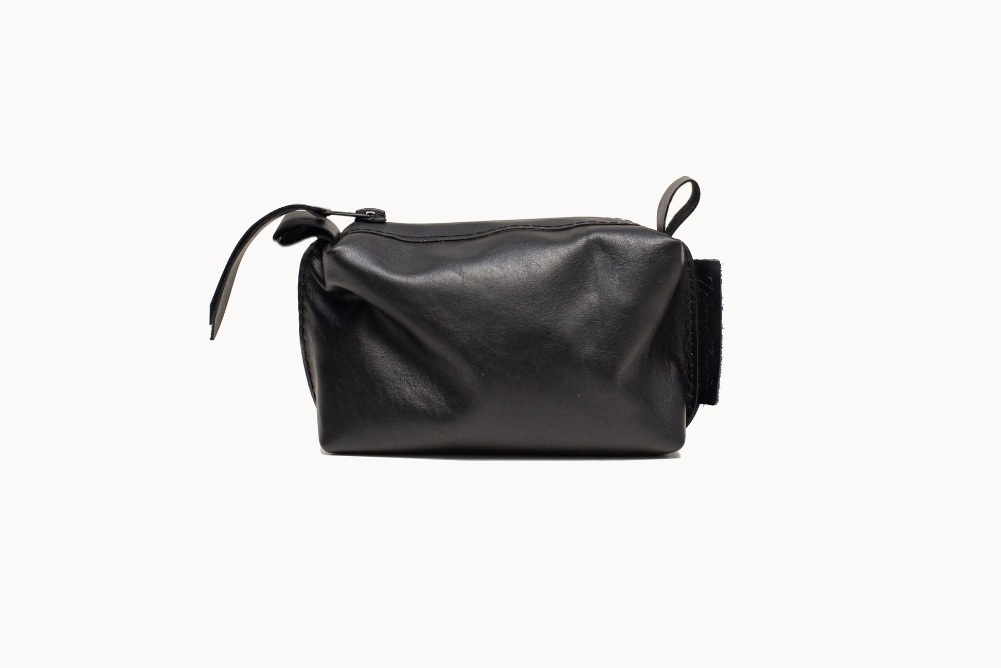 Leather Cosmetic Bag, Black - Small