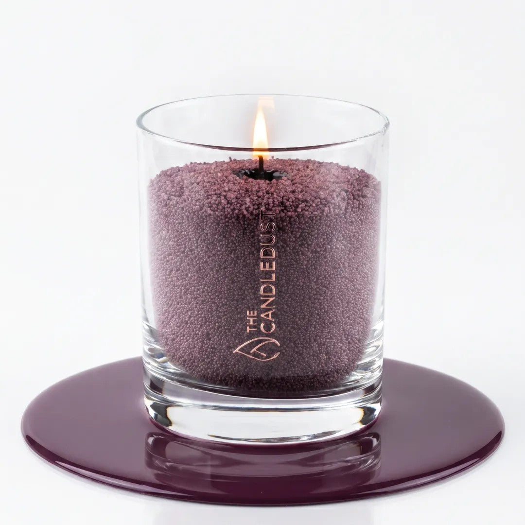 Dark Lilac Unscented Candle in Glass, 160g