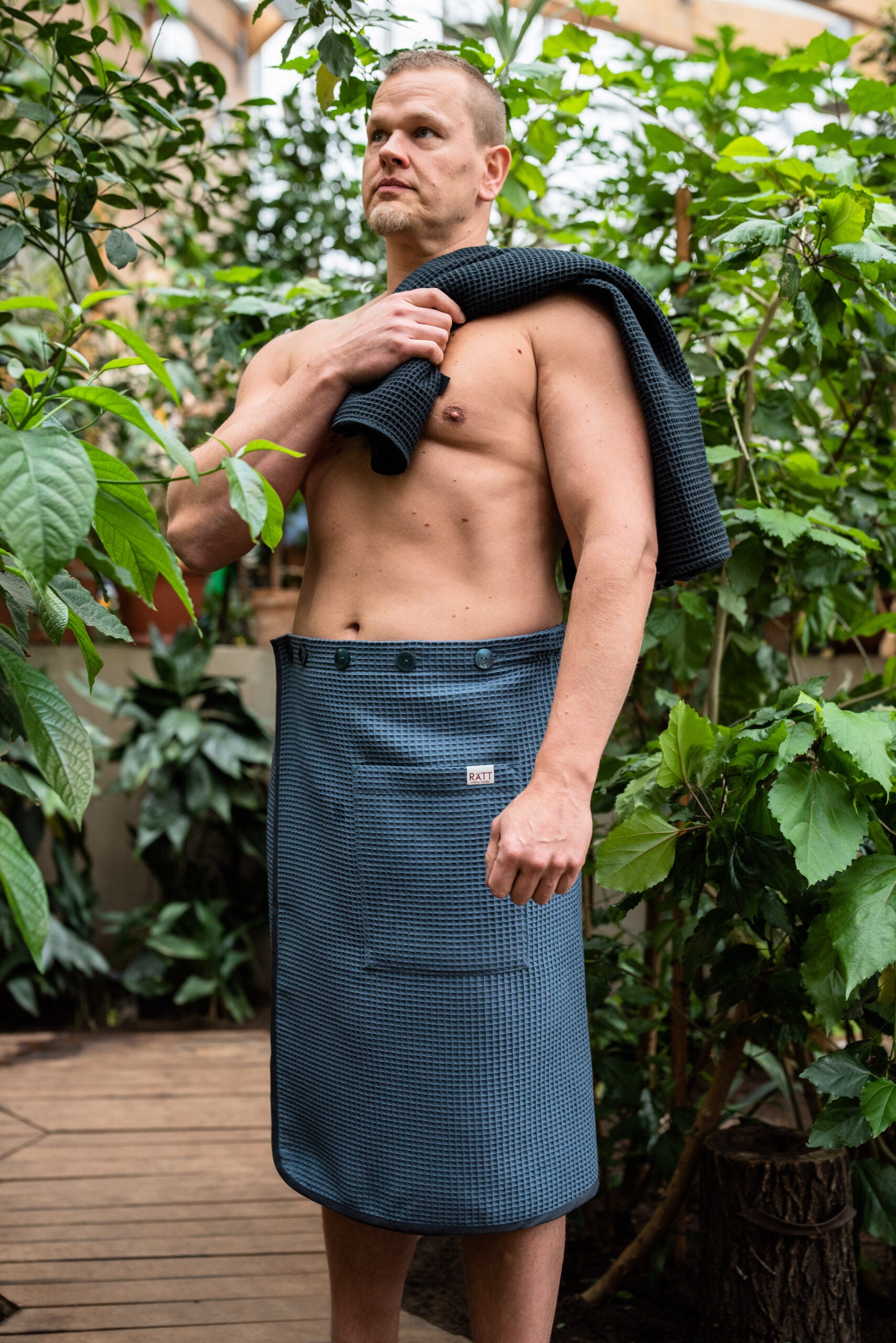 Spa Wrap for Men - Cotton Waffle