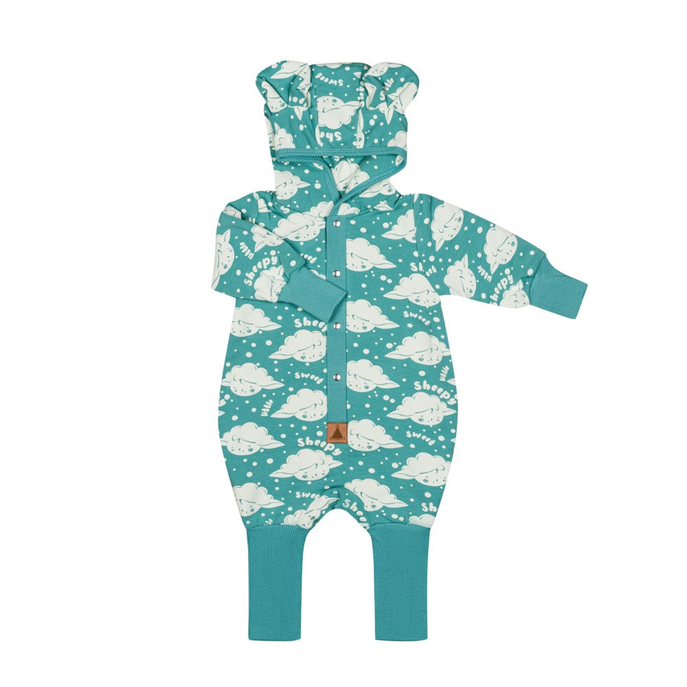 Eared Jumpsuit for Babies and Kids - Mint Sheep