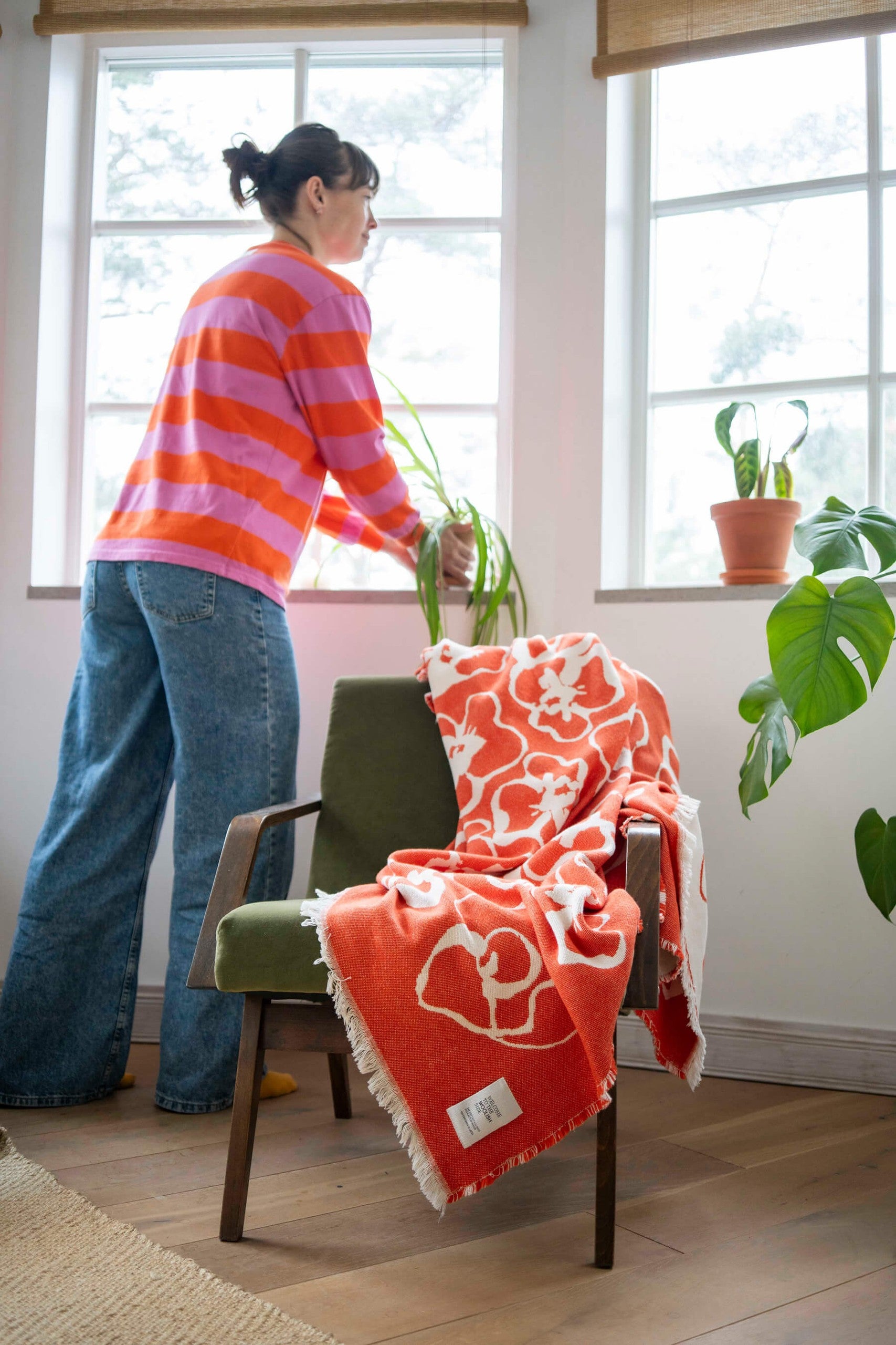 Flora cotton throw