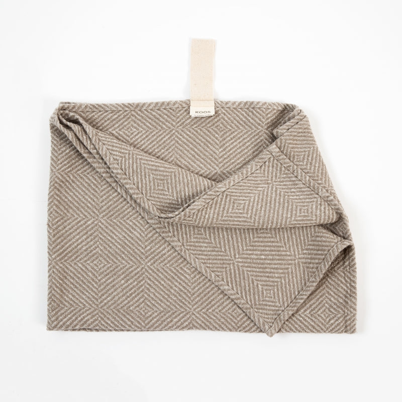 Big Linen Towel - Beige Fishbone