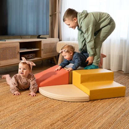 Soft Play 5 Foam Block Set - Chocolate Dune Corner Climber