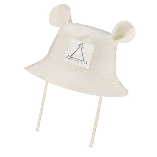 Kids Hat with Ears - Ecru