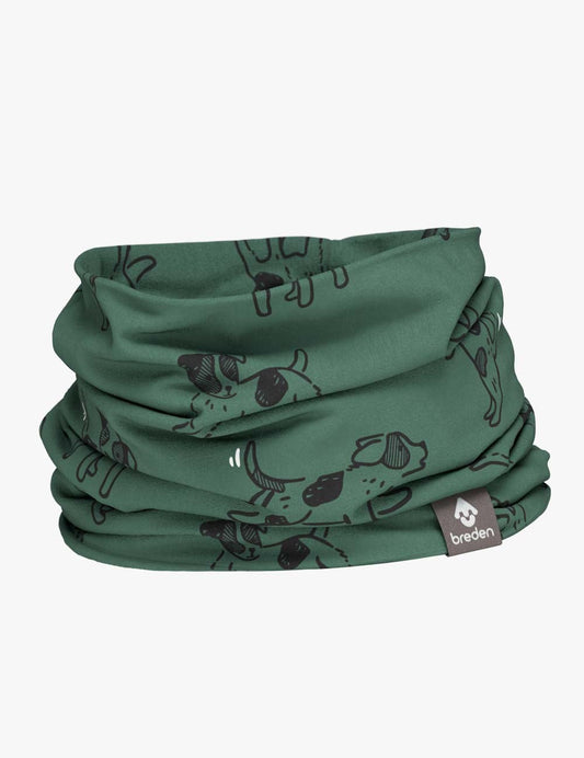 Kids Neck Tube For Autumn And Spring TOBIAS - Green Dogs