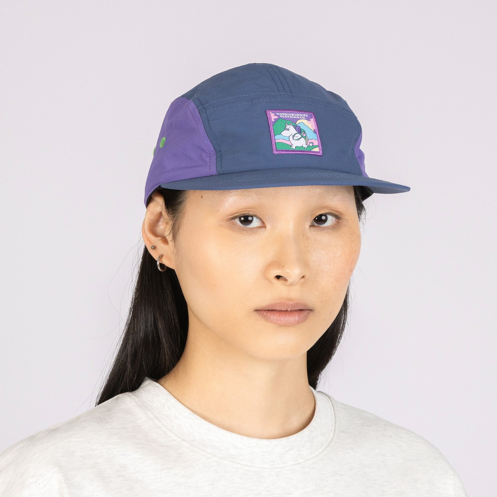 Moomintroll Adventure Nylon 5-panel Cap - Blue/Lilac