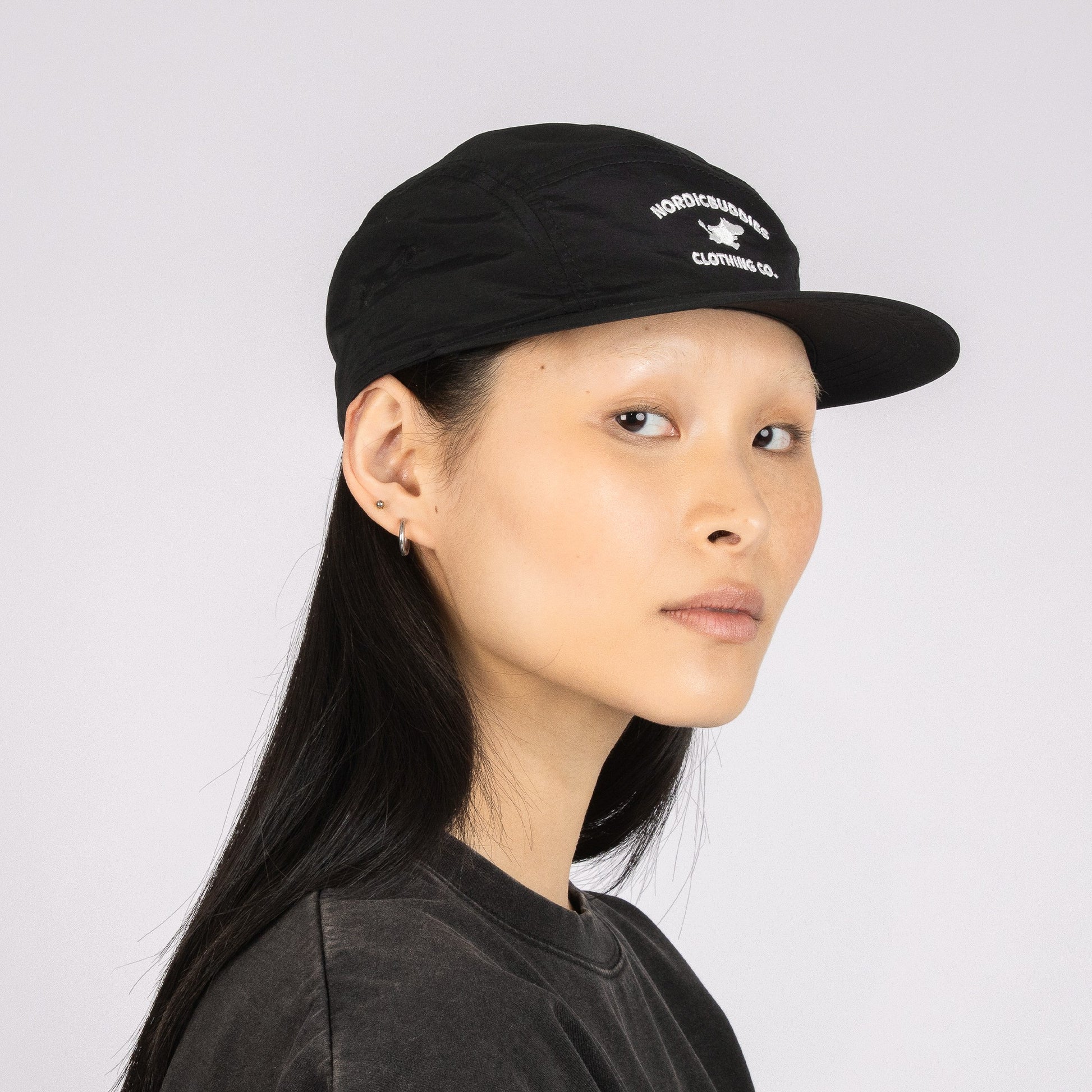 Moomintroll Adventure Nylon 5-panel Cap - Black
